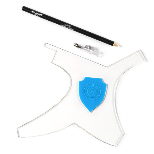 Aberlite ClearShaper 2.0 - Kit de modelage de barbe avec 2 crayons de barbier - Outil de modelage transparent 2