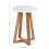 Premier Housewares Contemporary White And Natural Bamboo Round Stool, Durable Round Stool For Kitchen, Versatile Kitchen Stool 2