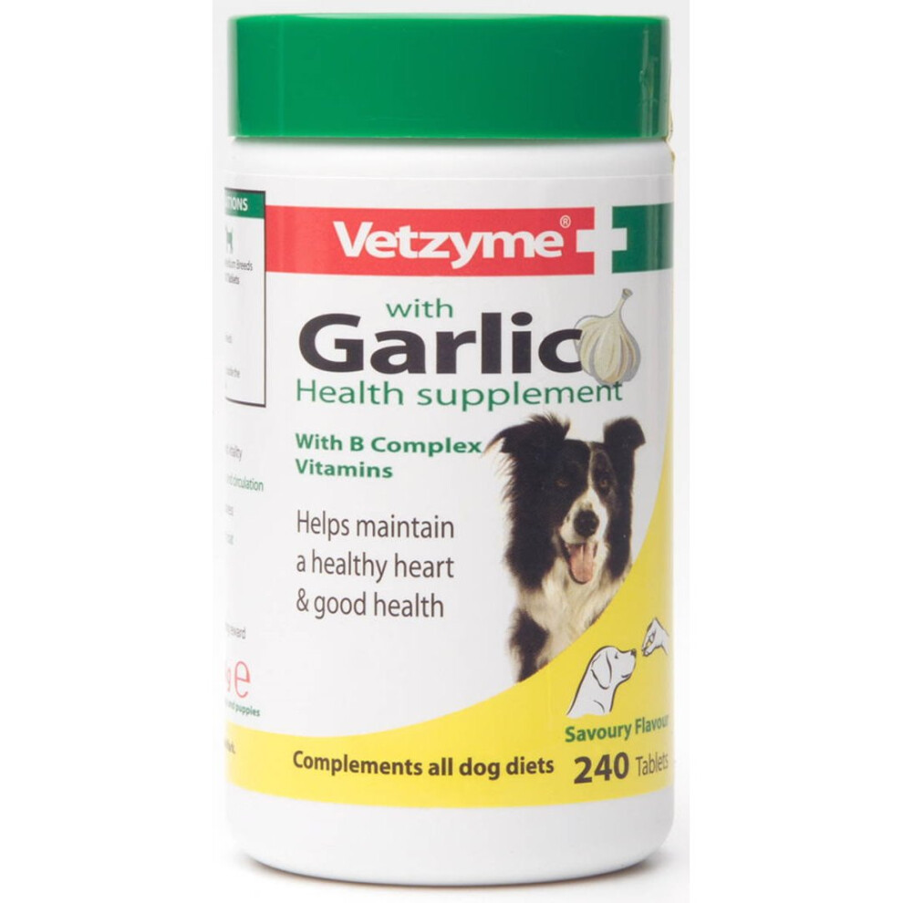 Vetzyme Dog Supplement With Garlic 240 Tablets (Pack of 6)