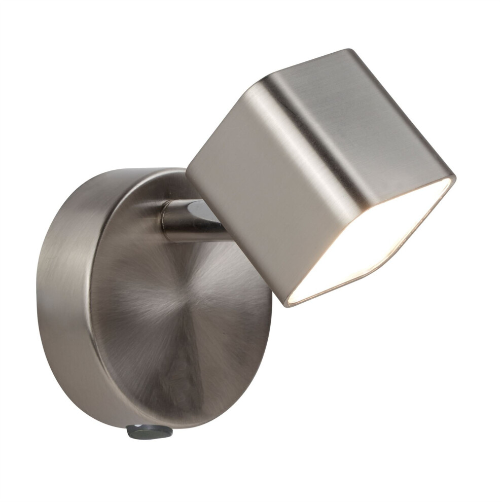 Searchlight Quad 1 Light LED Satin Silver Square Head Spot Wall Bracket Lighting