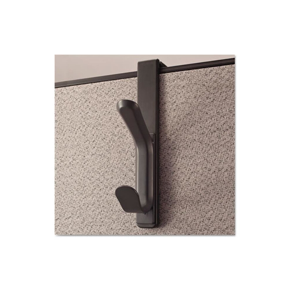 Universal 08607 Recycled Cubicle Double Coat Hook&, Plastic&, Charcoal