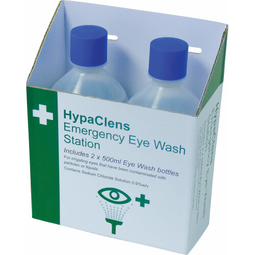 HypaClens Emergency Sterile Eyewash Station (2 x 500 ml)
