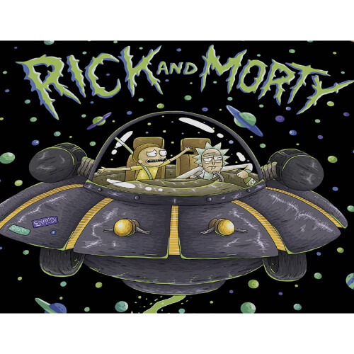 Rick And Morty Rick and Morty" UFO Duvet Set, Polyester-Cotton, Multi-Colour, Single 2