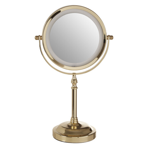 Premier Housewares Premier housewares Cassini Gold Colour Iron LED Table Mirror