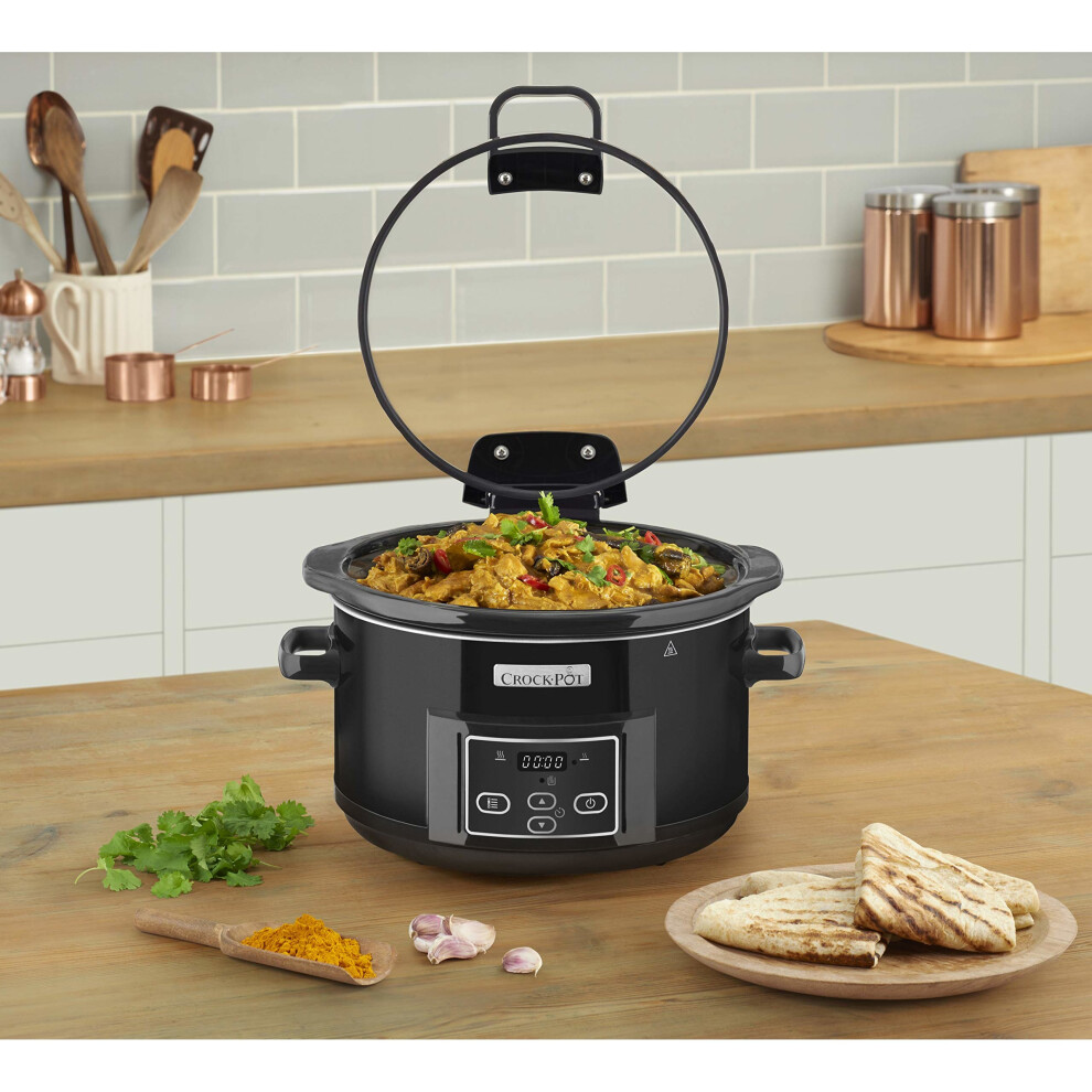 Crock-Pot Lift & Serve Digital Slow Cooker with Hinged Lid and Programmable Countdown Timer, 4.7 Litre, CSC052