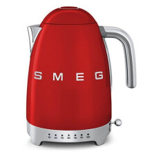 Smeg KLF04RDUK 1.7L Red Kettle - 3kW, LED Display, 7 Temperature Settings, 360 Swivel Base, Soft-Open Lid, Water Level Indicator