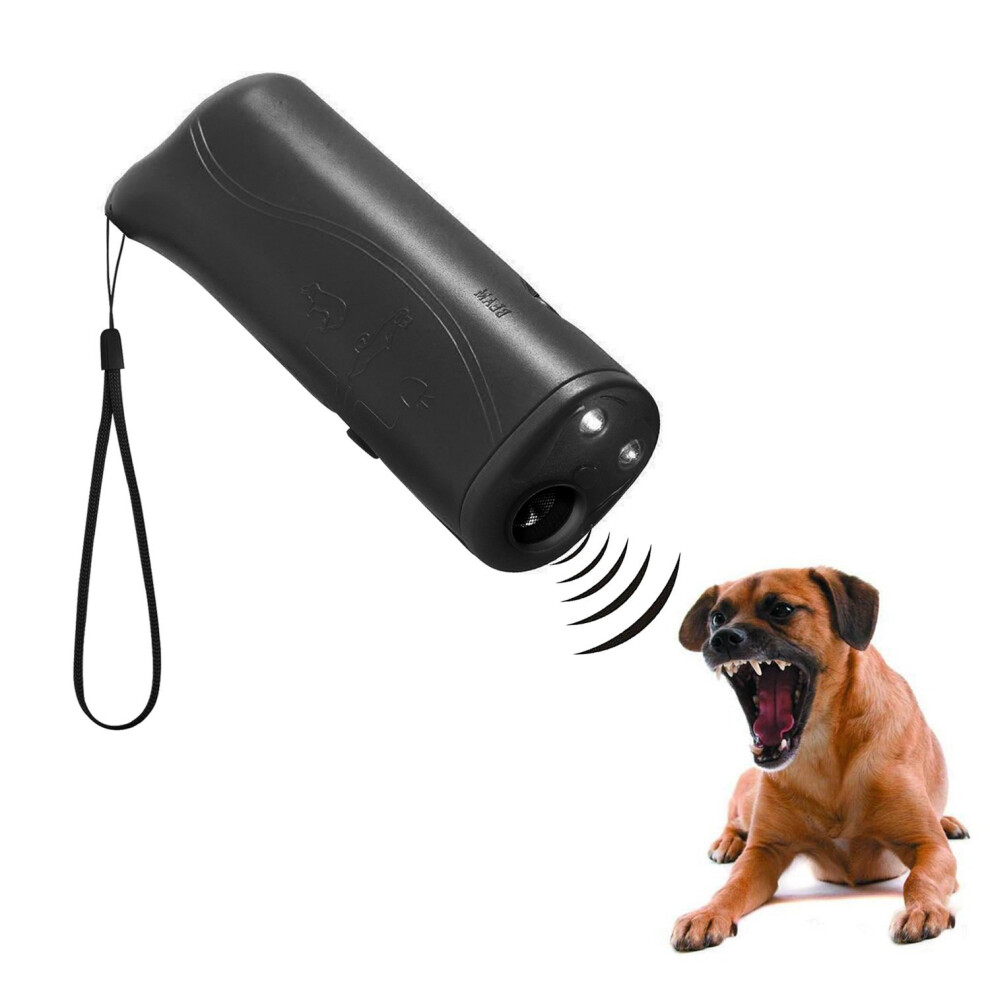 Wirsv Led Ultrasonic Dog Repeller, 3 In 1 Ultrasonic Pet Repeller Anti Bark Stop Barking Dog Training Repeller Control Trainer (Gray) Gray