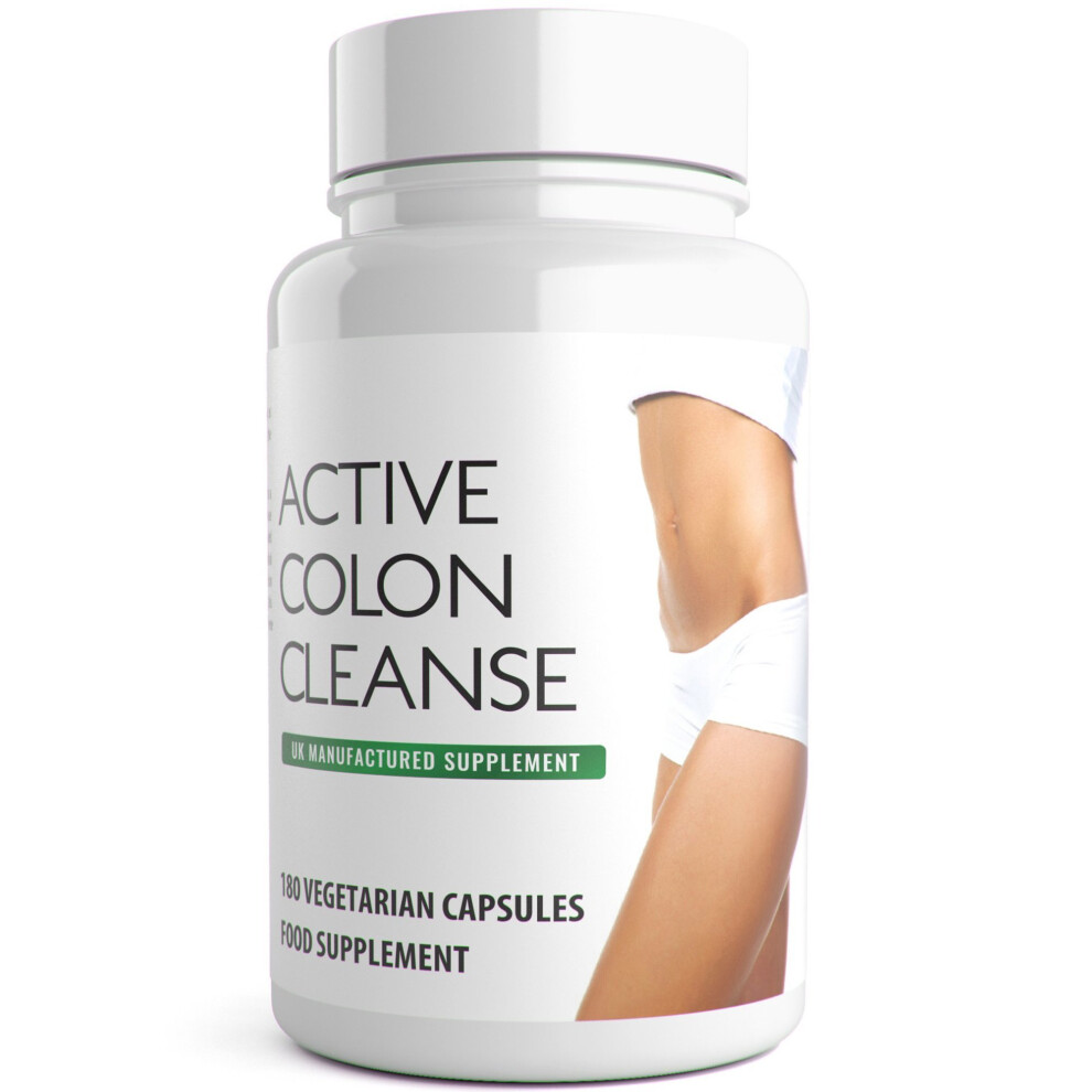 Active Colon Cleanse: Detox Capsules Daily Power Cleanse with Aloe Vera 180 Capsules Made in The UK 