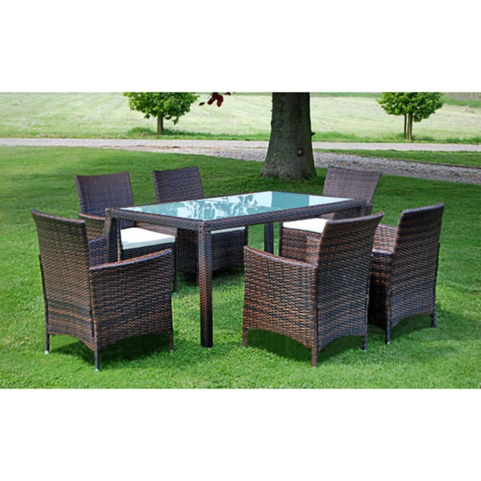 vidaXL 13 Piece Garden Furniture Set Poly Rattan Brown