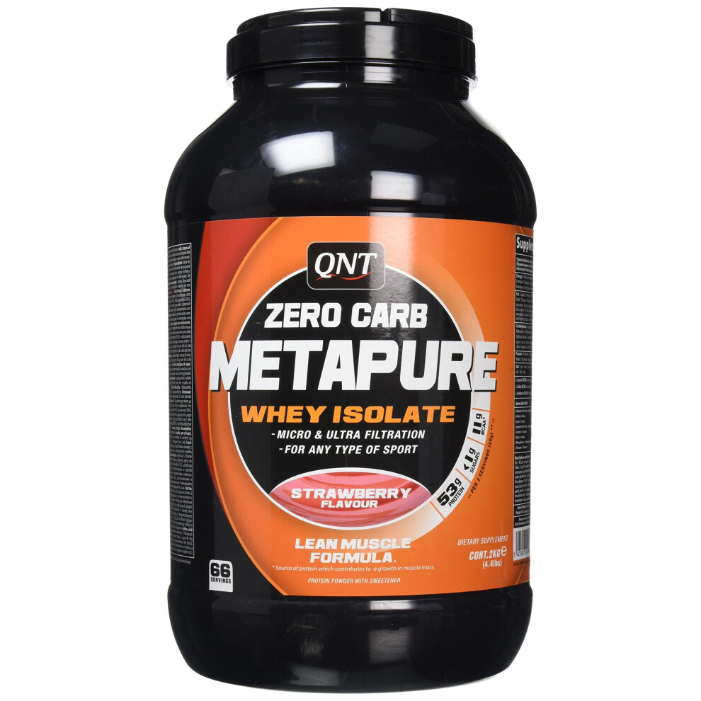 QNT 2000 g Strawberry Metapure Zero Carb Lean Muscle Growth Shake Powder