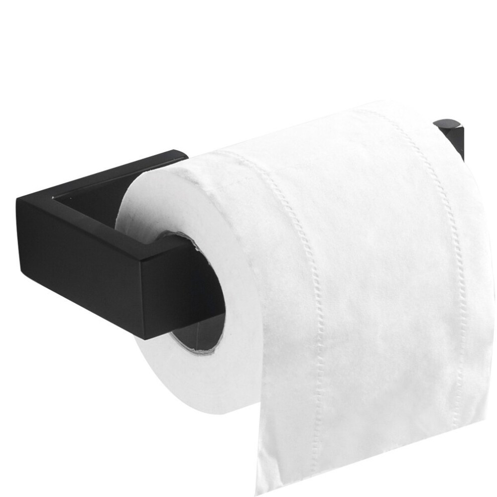 Flybath Bathroom Toilet Roll Holder 304 Stainless Steel Toilet Paper Tissue Holder Wall Mounted Without Cover, Matte Black Finish-image-OPC-PP5CZG-NEW