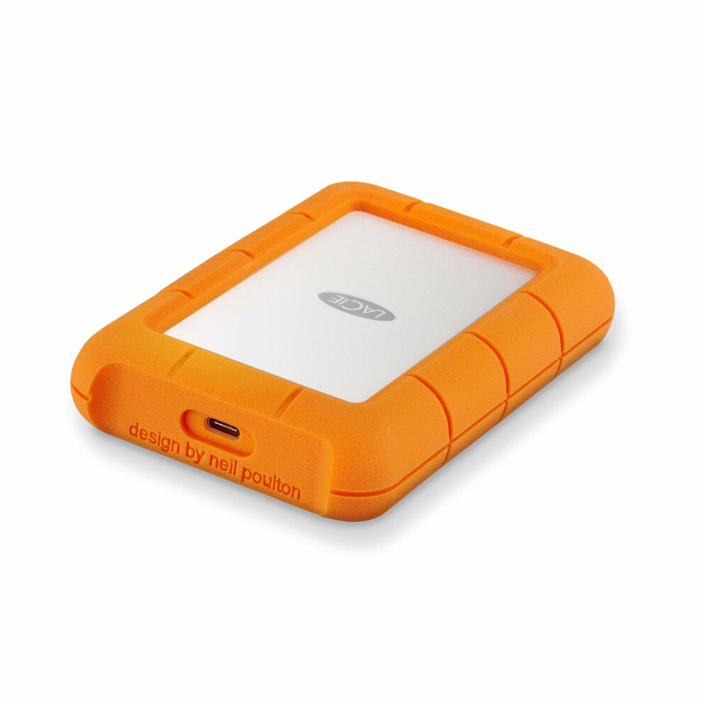 LaCie STFR5000800 5 TB Rugged Mini USB 3.1 (USB-C + USB 3.0) Portable 2.5 Inch Shock, Drop and Crush Resistant External Hard Drive for PC and Mac
