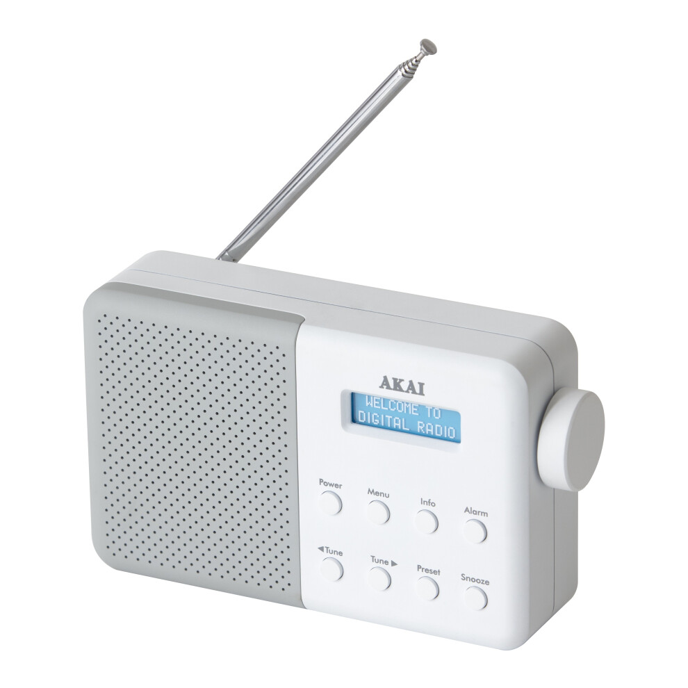 Akai A61041G DAB Digital Radio - Grey/White