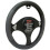 Ultimate Black/ Grey 100% Leather Steering Wheel Cover - Universal 37cm - 39cm 1