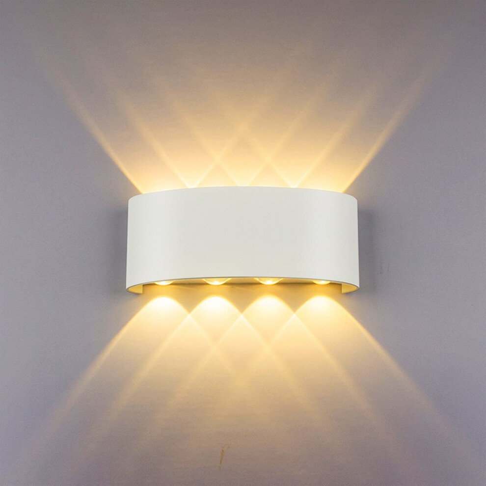 Modern Wall Light 8W White LED Sconce Up Down Wall Lamp Aluminium LED Waterproof Spot Light Night Lamp for Living Room, Bedroom, Hallway, Bathroom...