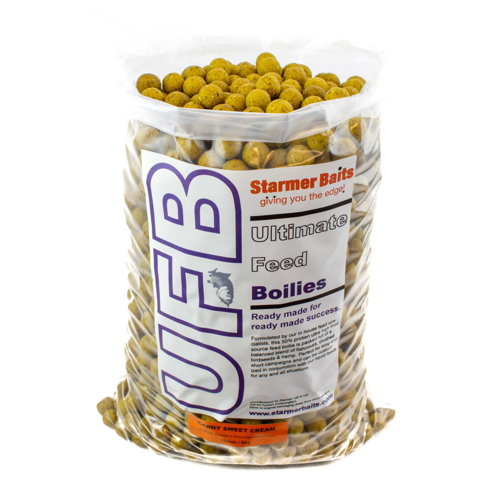 Starmerbaits (Candy Sweet Cream) Ultimate Feed Boilies For Carp Fishing 15Mm 5Kg