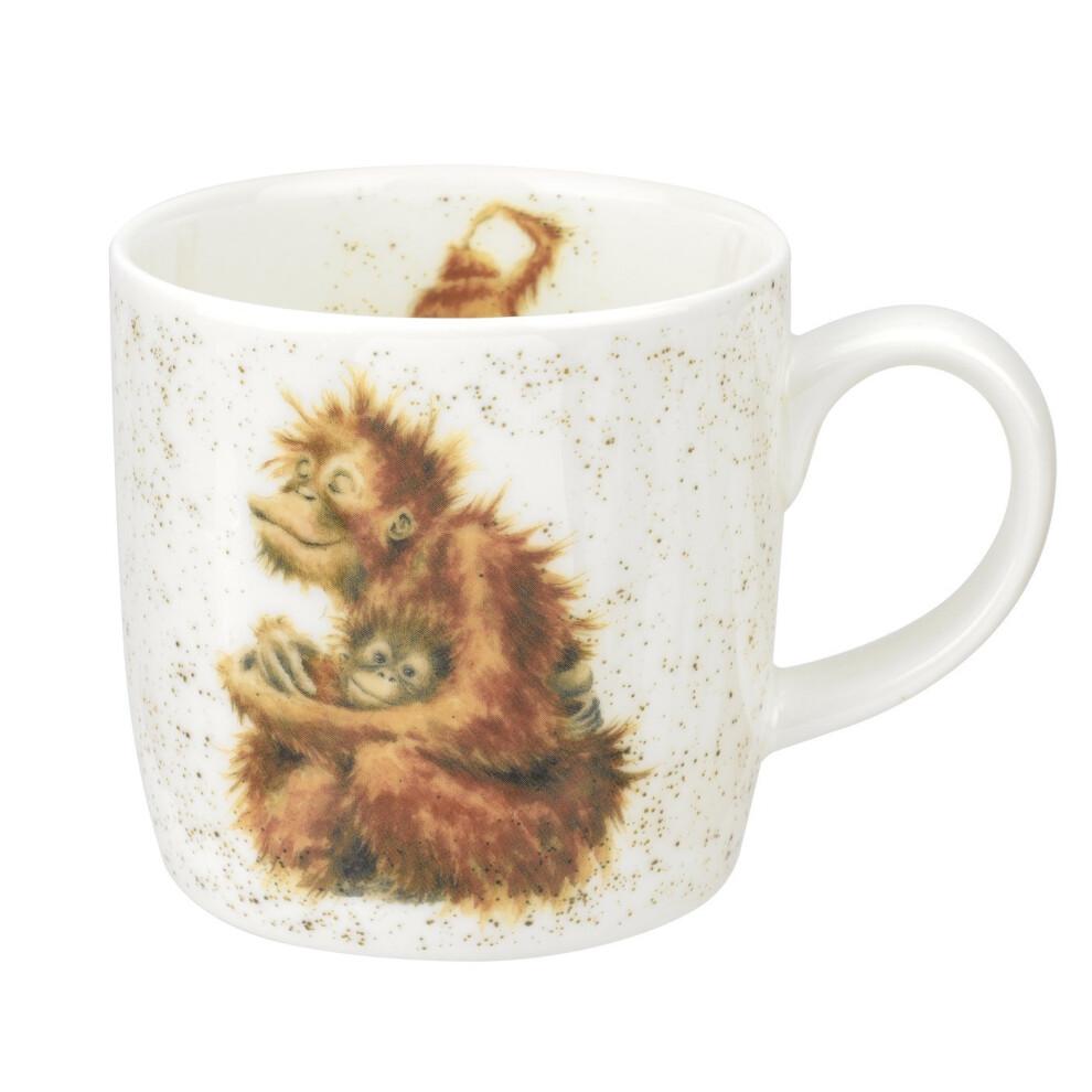 Wrendale Designs Orangutangle Orang-utan Single Mug, Bone China, Multi-Colour, 8 x 12 x 8 cm