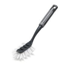 Addis ComfiGrip Washing Up Dish Brush with Scraper, Metallic Graphite, 6 x 8 x 30 cm