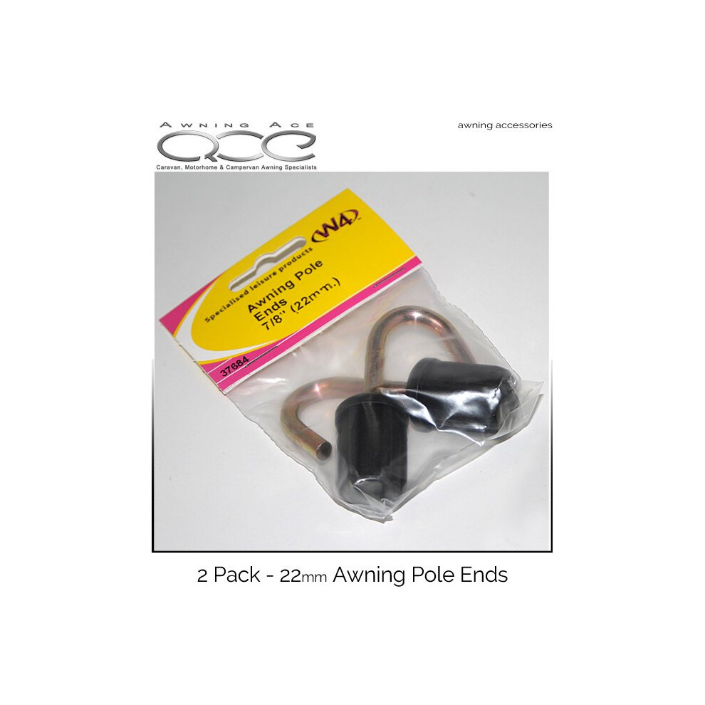 W4 (7/8" (22Mm)) Awning Pole Ends Hook Type - Pack Of Size 2