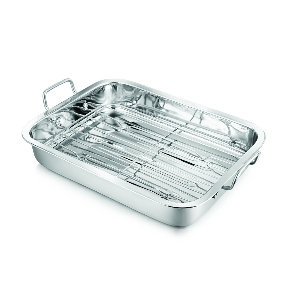 Penguin Home - Professional Stainless Steel Roasting Tray with Removable Rack - Cook the Perfect Roast for your Loved Ones - Sturdy Handles - Built...-image-OPC-PP6GDP-NEW