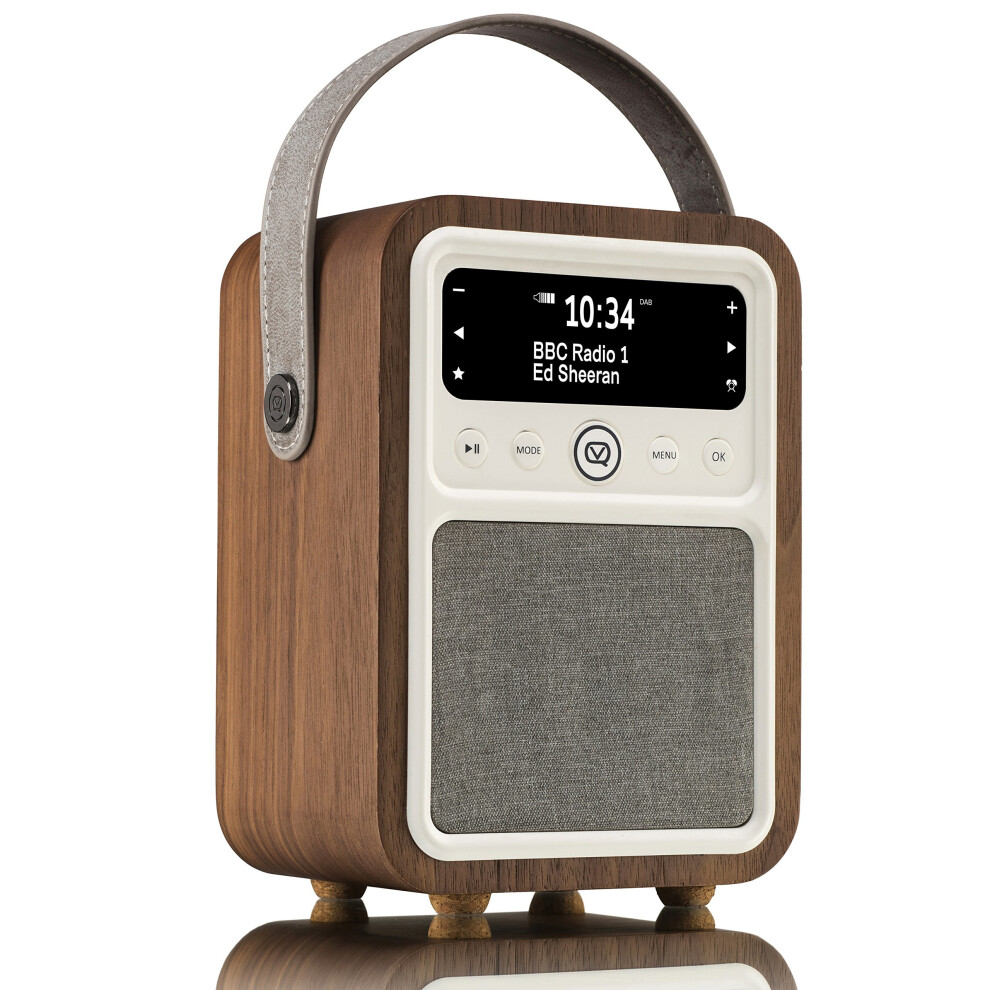 VQ Monty DAB & DAB+ Digital Radio with FM, Bluetooth & Alarm Clock Real Wood Case Walnut