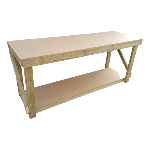 (8ft, Standard Legs) Workbench MDF Top Wooden Garage Heavy Duty Table 1