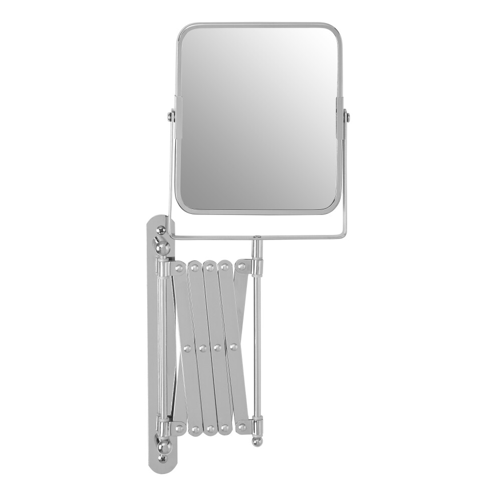 Premier Housewares Square Wall Mirror Silver Frame Long Wall Mounted Extending Mirrors 17 X 44 X 38