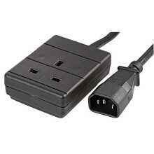 Pro Elec PL1501587 PL15015 IEC C14 Plug to 13A UK Socket Power Lead, 1m, Black, Label