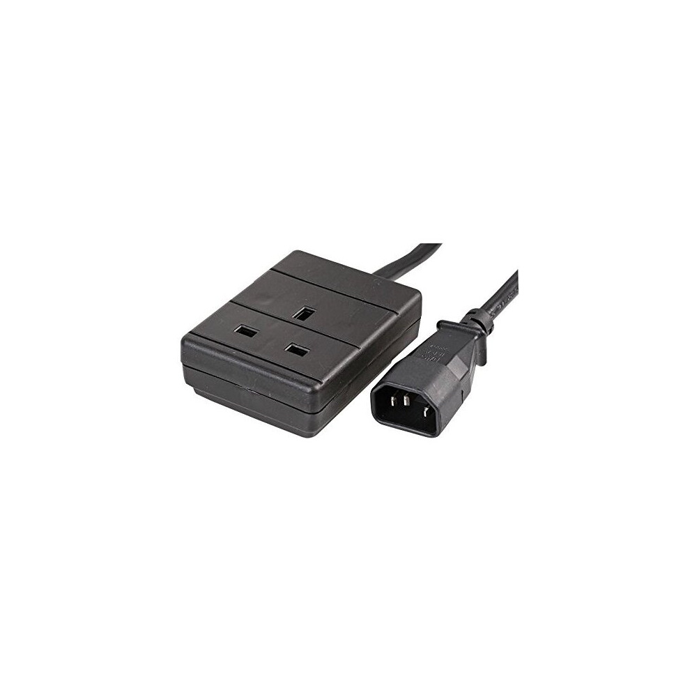 Pro Elec PL1501587 PL15015 IEC C14 Plug to 13A UK Socket Power Lead, 1m, Black, Label