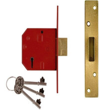 Union Locks 2134E 5 Lever BS Mortice Deadlock 67mm - Satin Chrome Finish (Boxed)