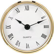 Hicarer 3-1/8 Inch (80 mm) Quartz Clock Fit-up/Insert with Roman Numeral, Quartz Movement (Gold Rim)