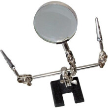 60mm Helping Hand Magnifying Glass - helping hand magnifying soldering iron stand glass crocodile clips look crafts painting drawing art approx 60mm