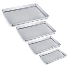 TeamFar Baking Tray Set of 4, Stainless Steel Baking Sheet Pan Professional, Non Toxic & Healthy, Mirror Finish & Rust Free, Easy Clean &...