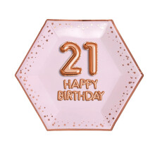 Neviti 773192 Glitz & Glamour-Plate-Large-Pink & Rose Gold-Age 21 Paper