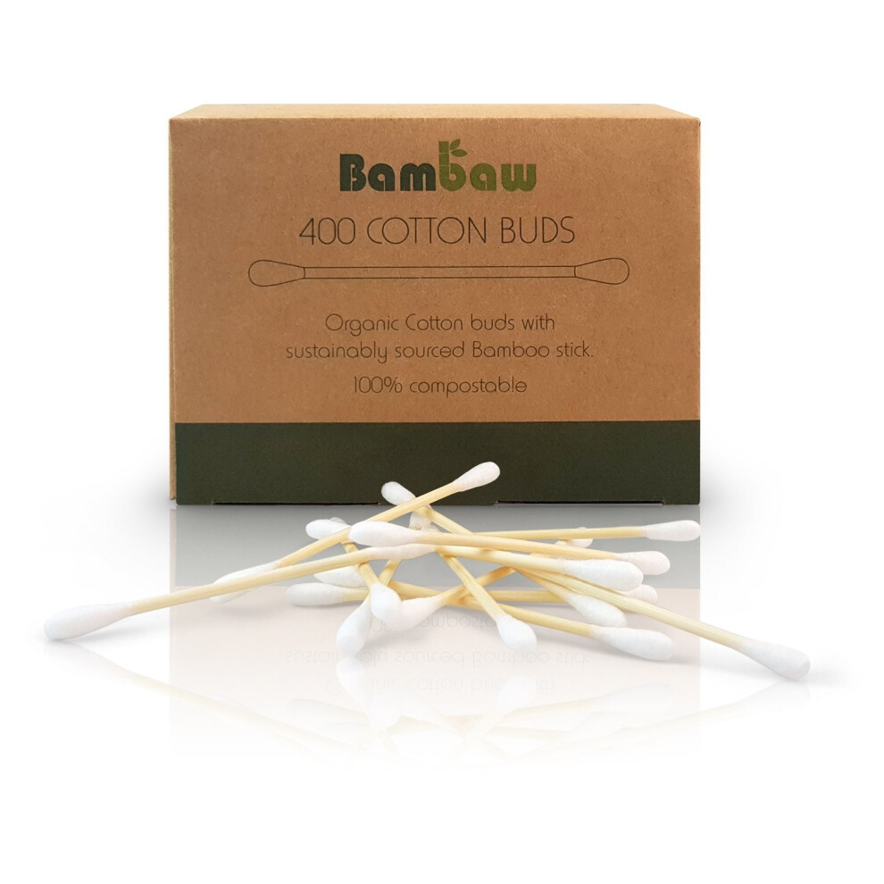 Bambaw Bamboo Cotton Buds | Eco Cotton Buds | Cotton Swab | Wooden Cotton Bud | Eco Friendly Packaging | Recyclable & Biodegradable Cotton Buds |