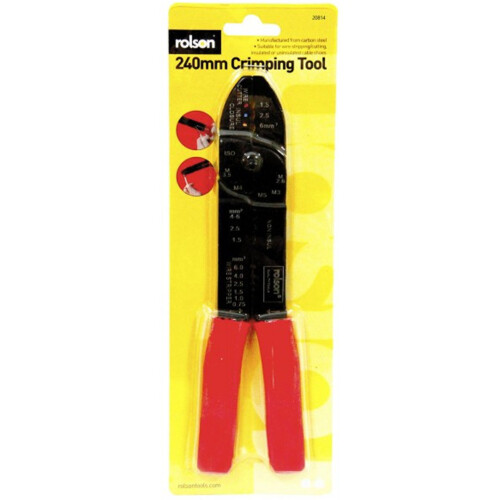 Rolson Crimping Tool 240mm Multi Purpose Cutter Wire Hand Tool Computer Rolson 20814 1