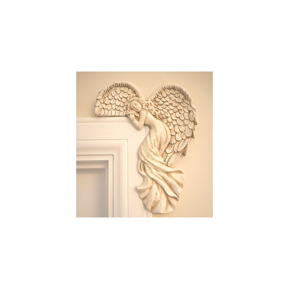 Garden MileÂ® Vintage Shabby Chic Style Ivory Angel Wings Door Frame Ornament. Unique Christmas Decoration Right Angle Ivory Wall Sculpture Fairy...