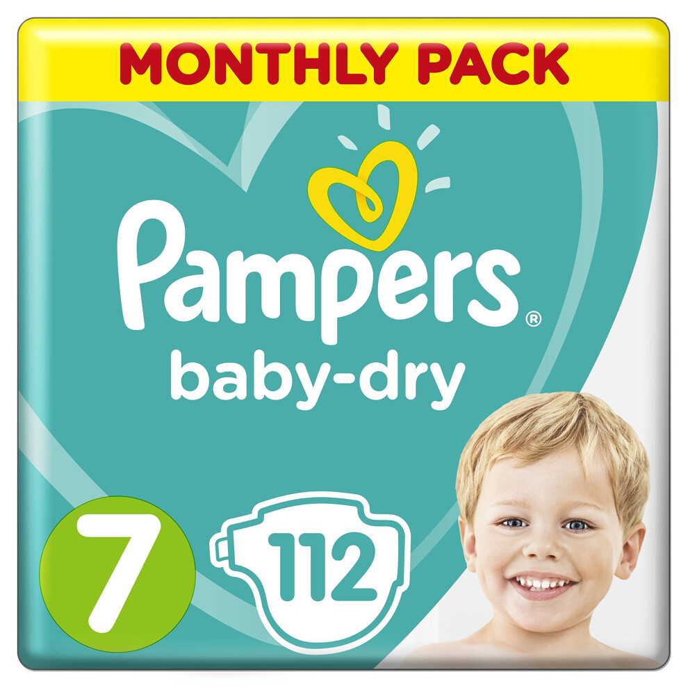 112pk Pampers Baby-Dry Nappies Monthly Savings Pack - Size 7