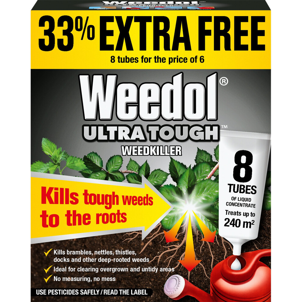 Weedol 10005 Weedkiller, Black, 6 Tubes + 2 Free