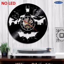Batman Arkham City LED Vinyl Record Wall Clock - 12-inch, Remote RGB Colors - L&Z