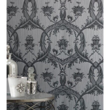 Elegant Milano 4 Damask Silver Wallpaper Wall Decoration 10.05M X 0.53M