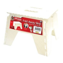 Fold Away Compact Step Stool Resistent White Plastic