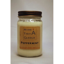 More Than A Candle PPT16M 16 oz Mason Jar Soy Candle, Peppermint