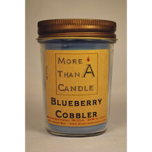 More Than A Candle BBC8J 8 oz Jelly Jar Soy Candle, Blueberry Cobbler