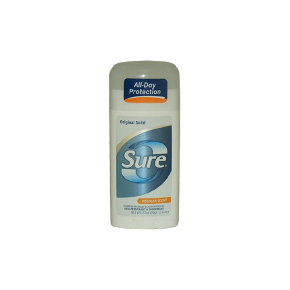 Sure U-BB-1358 Original Solid Regular Scent AntiPerspirant Deodorant - 2.7 oz - Deodorant