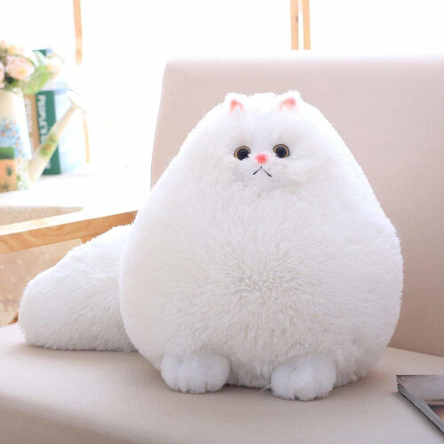 Winsterch E Cuddly Plush Cat Soft Toys Kids Stuffed Cats Plush Animal Toys Gift Baby Doll White 30 cm on OnBuy