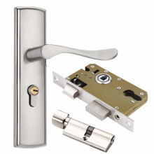 Qrity Door Handle Lever, Euro Lever Lock, 2 Lever Lock, Cylinder, 3 Copper Keys, Zinc Alloy
