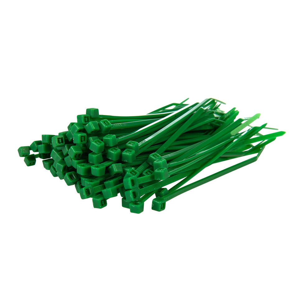 100 Pack Of Green Cable Ties - 100Mm X 2.5Mm Premium Tie Wraps - High Quality Strong Nylon Zip Ties By Gocableties 5060479010462
