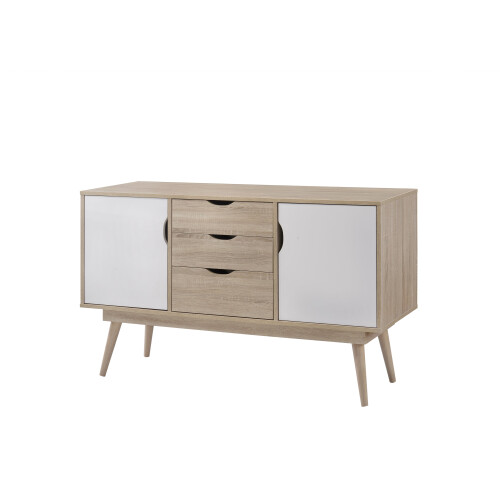 Timber Art Design UK Alford Sideboard 2 Doors 3 Drawers Storage Cabinet Cupboard Oak White 2