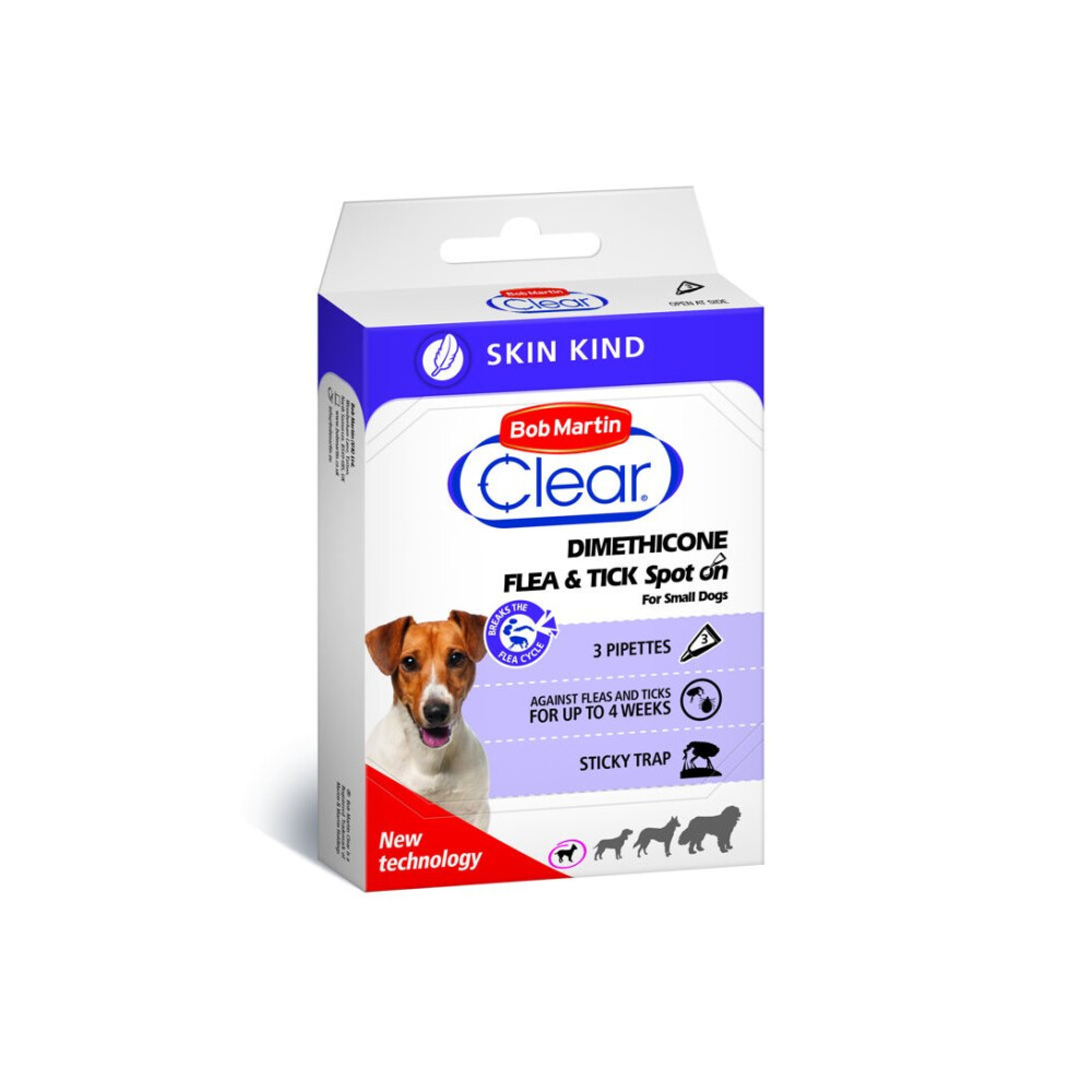 Bob Martin Clear Skin Kind Spot On Small Dog 3 Treatment (Pack of 6)